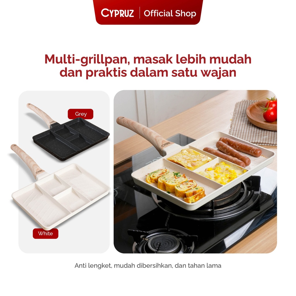 Cypruz Egg Pan Square 4 Divided 12x1