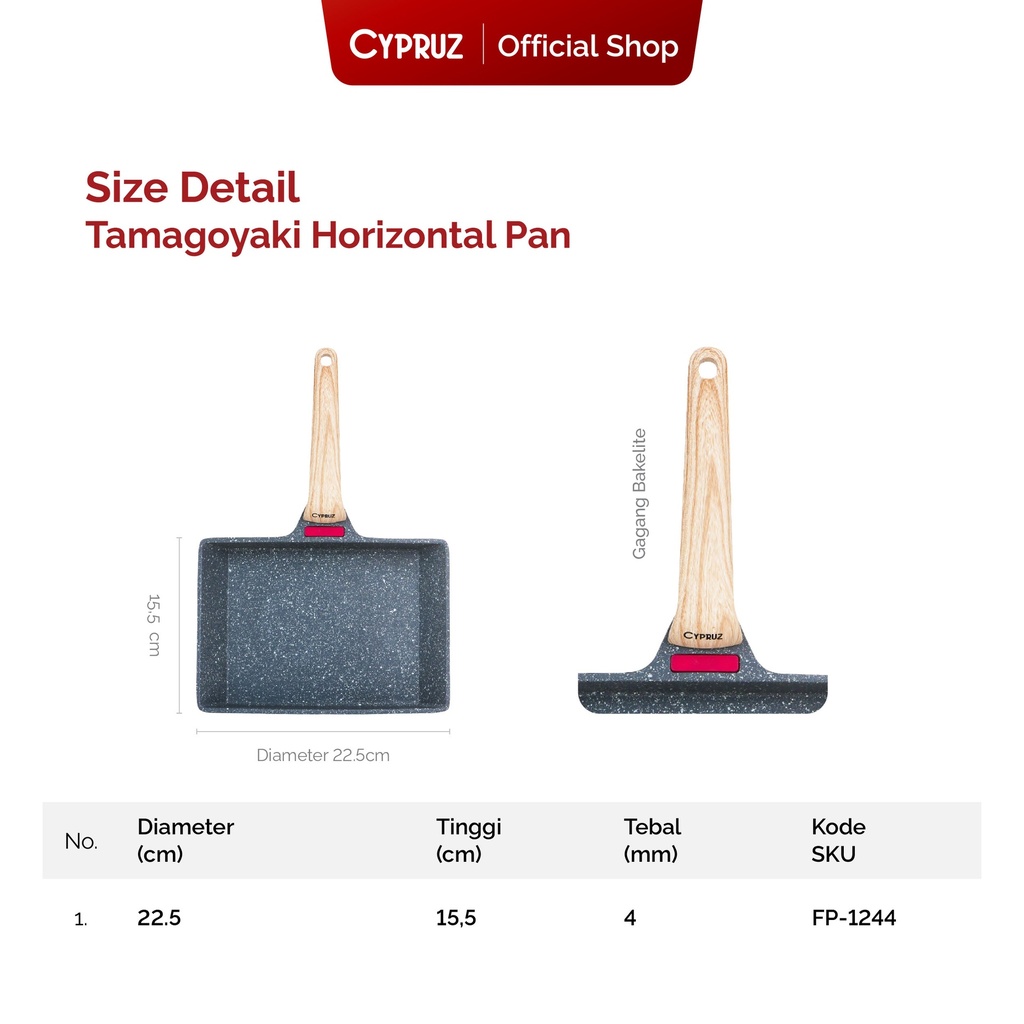 Cypruz Tamagoyaki Horizontal  22.5cm 20X1