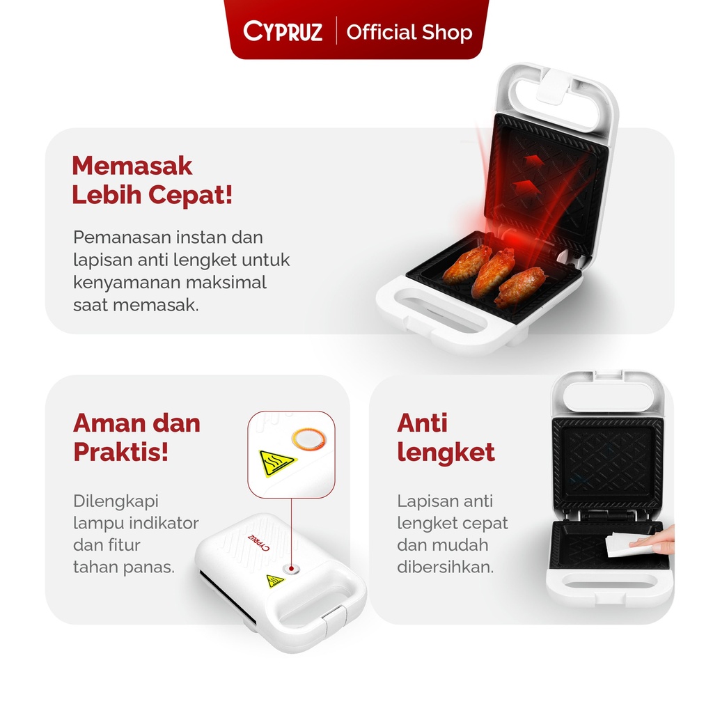 Cypruz Sandwich Maker 12X1