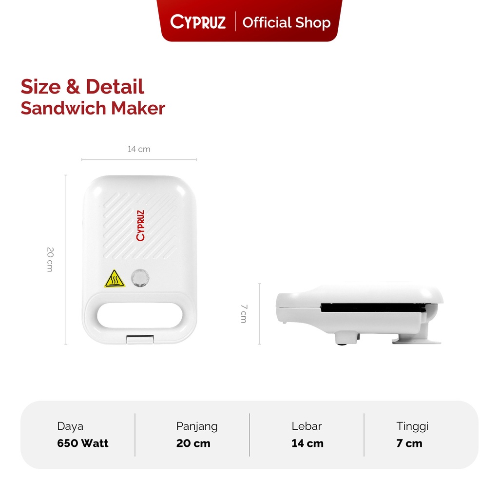 Cypruz Sandwich Maker 12X1