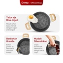 White Granite Series Gagang Coklat Kayu Casserole + Lid