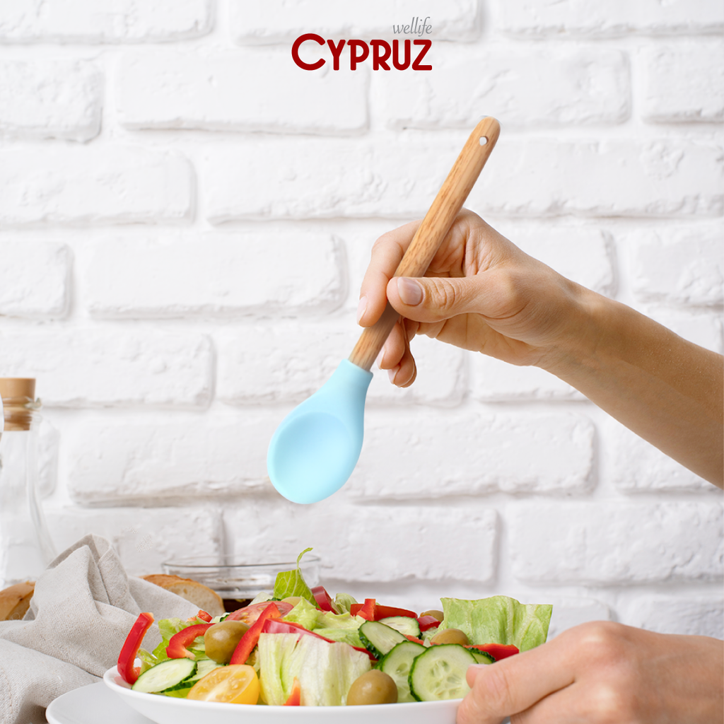 Cypruz Utensil Gg.Bambu+Silicone: Sendok Serving 24/360X1