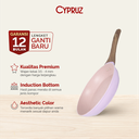 Cypruz Pastel Series Wood Handle Fry Pan Induction Bottom