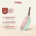 Cypruz Pastel Series Wood Handle Fry Pan Induction Bottom