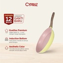 Cypruz Pastel Series Wood Handle Fry Pan Induction Bottom