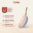 Cypruz Pastel Series Wood Handle Fry Pan Induction Bottom