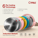 Cypruz Pastel Series Wood Handle Fry Pan Induction Bottom
