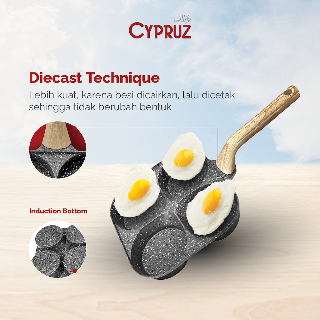 Cypruz Grey Diecast Egg Frypan