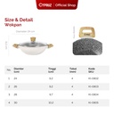 Cypruz White Granite Series Wok Pan + Lid