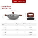 Cypruz Grey Marble Series Wok Pan + Lid