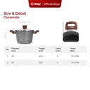 Cypruz Grey Marble Series High Casserole + Lid