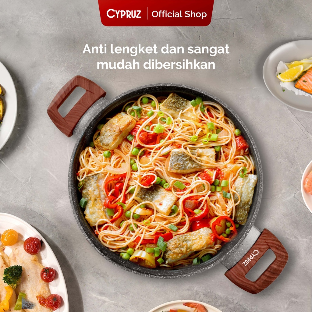Cypruz Grey Marble Series Casserole + Lid