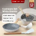 Cypruz WHITE GRANITE Series: Panci BASIC SET 5pcs 6X1