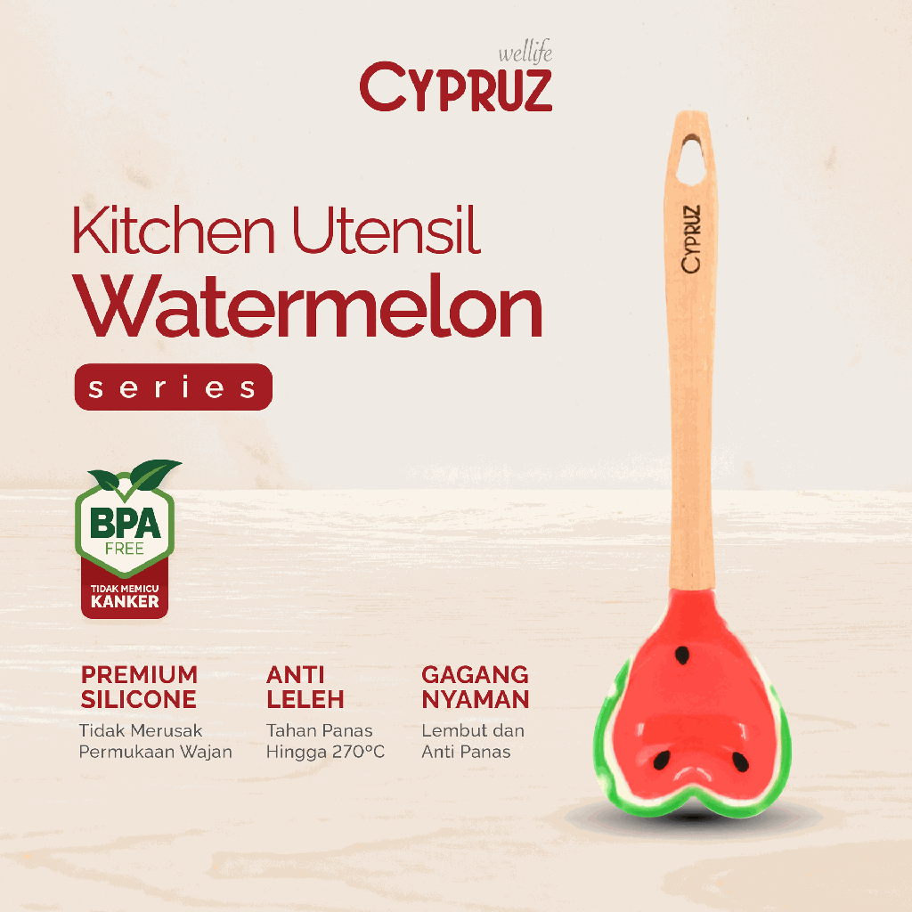 Cypruz Utensil Semangka Series: Turner Hati 12/72X1
