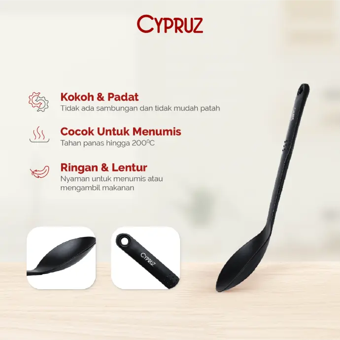 Cypruz Utensil All Black Series: Serving Spoon FULL 24/144X1