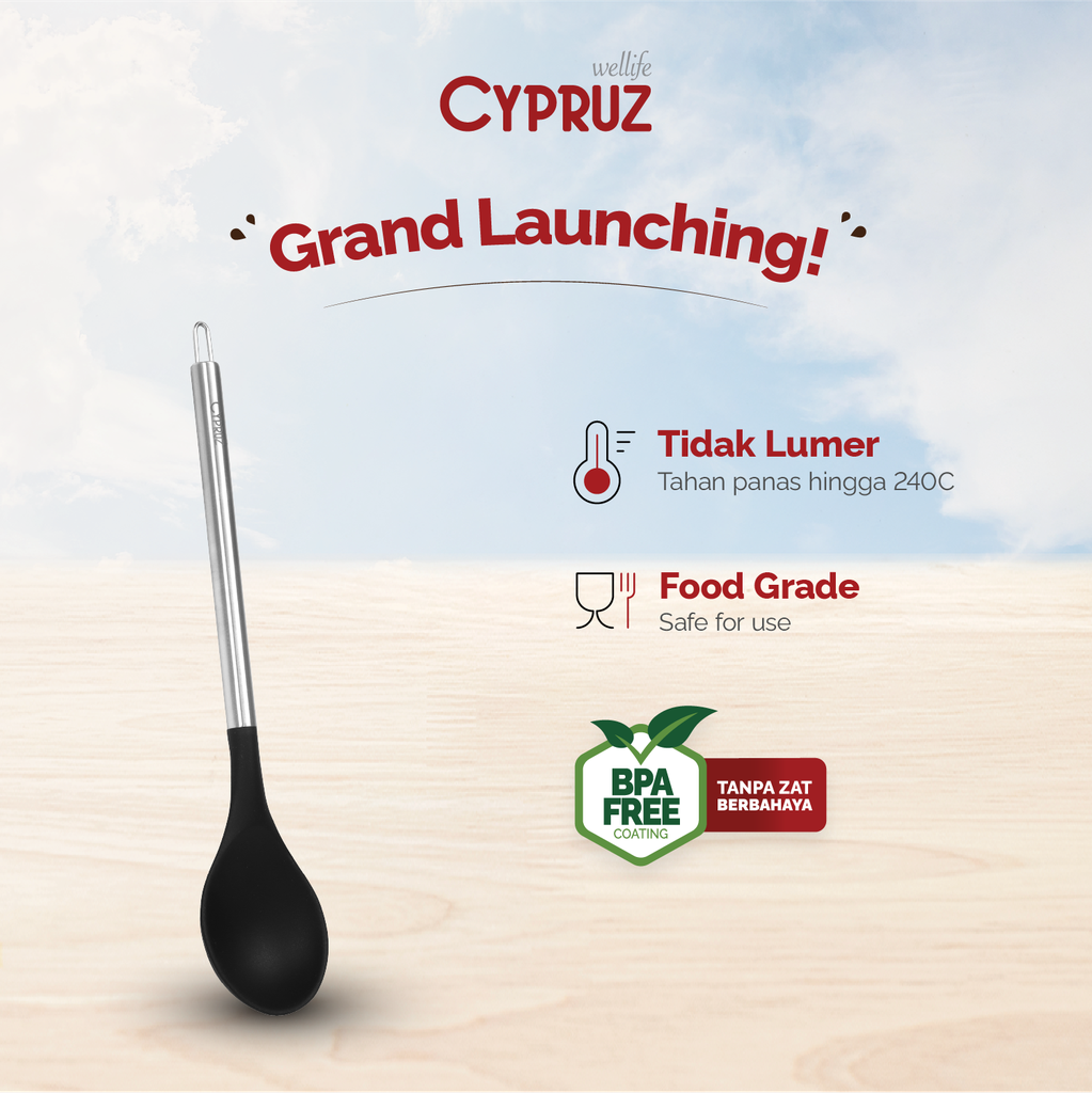 Cypruz Silicone Utensil Series Gg.Stainless: Spoon 96X1