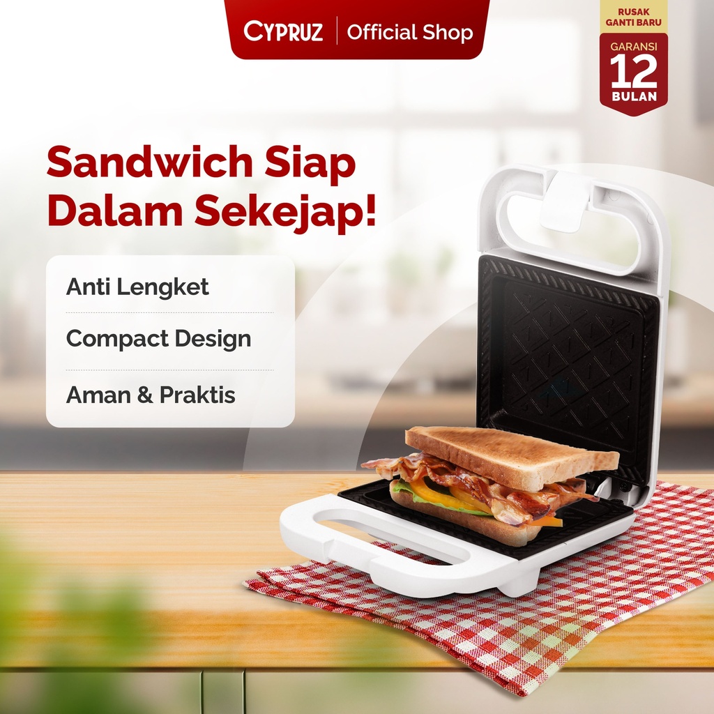 Cypruz Sandwich Maker 12X1