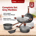 Cypruz MARBLE Cookware Set: COMPLETE 7pcs 6X1