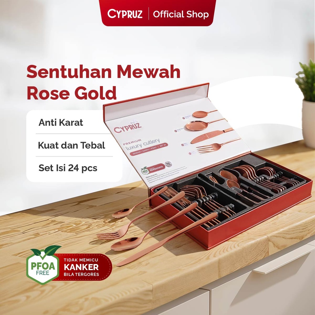 Cypruz Luxury Cutlery Set:24pcs 12X1