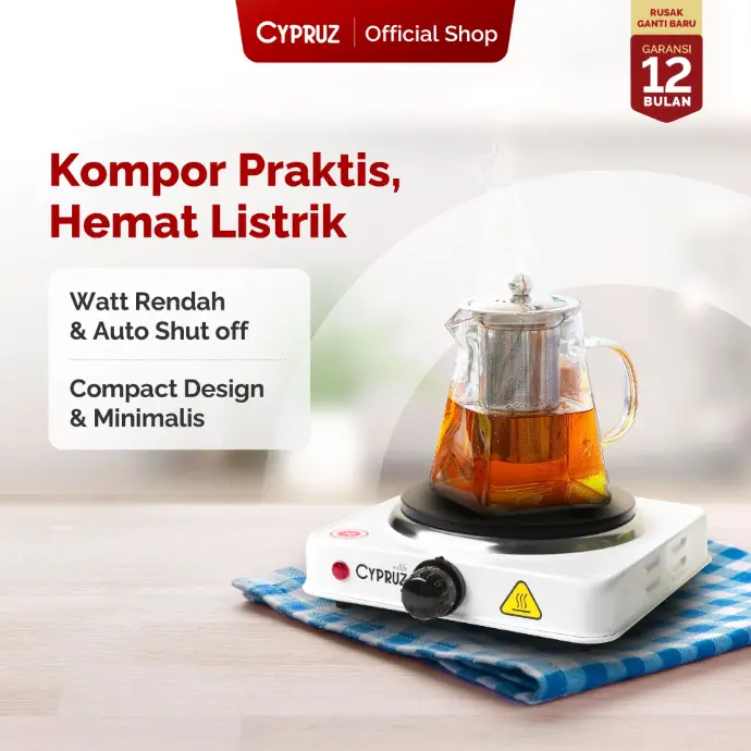 Cypruz Kompor Listrik 22x22cm Classic 10X1