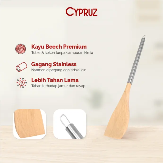Cypruz Beech+Stainless Series: Turner FULL 12/144X1