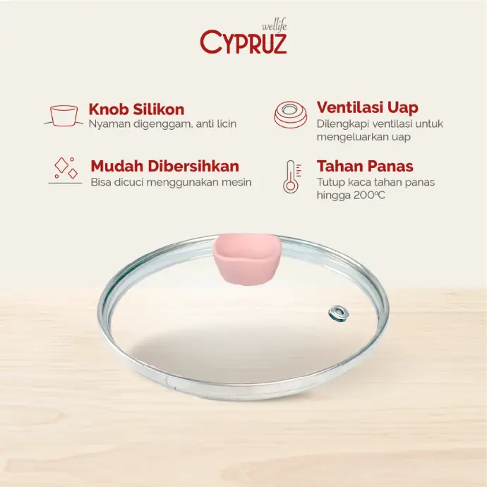 Cypruz Tutup Kaca 14cm