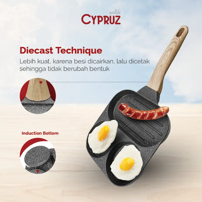 Cypruz Grey Diecast Egg Frypan