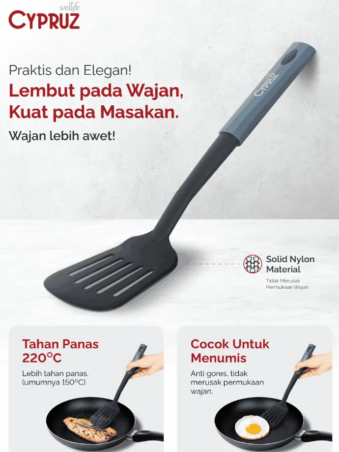 Cypruz Utensil Nylon Series: Slotted Turner 32.5x8cm 96X1