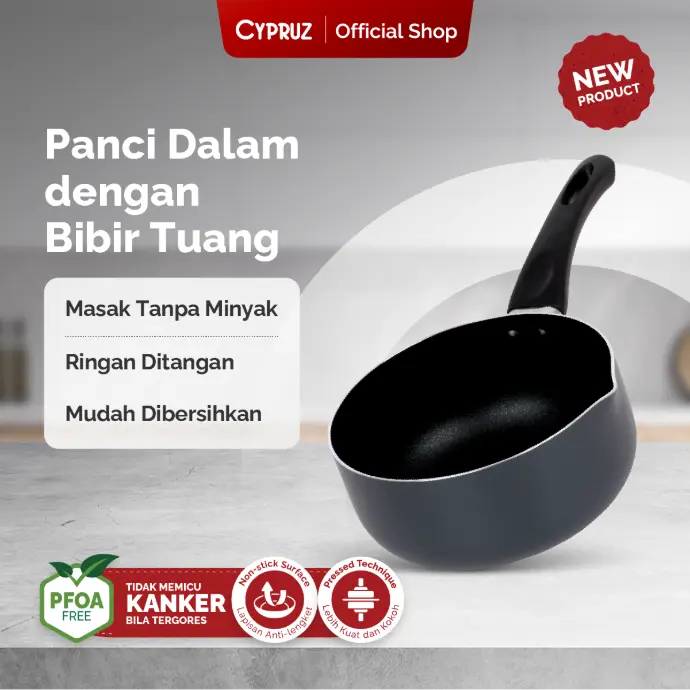 Cypruz Press Sauce Pan  Ecolite Series  18cm 8X1