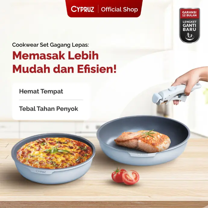 Cypruz Detachable Pan Set: 3in1 Pan 8X1 