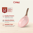 Cypruz Pastel Series Wood Handle Fry Pan Induction Bottom