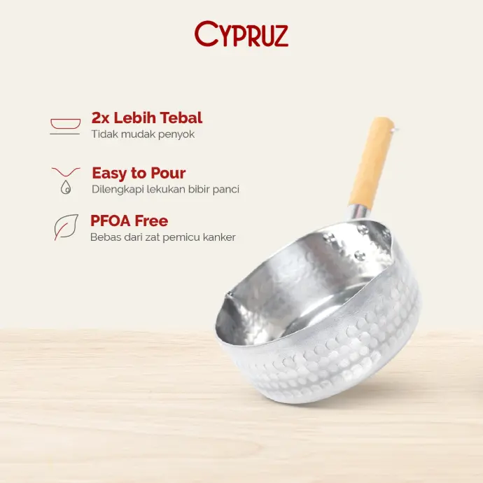 Sauce Pan Alumunium Twin Spout