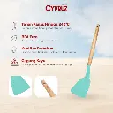 Cypruz Utensil Gagang Kayu Kepala Silicone Solid Turner
