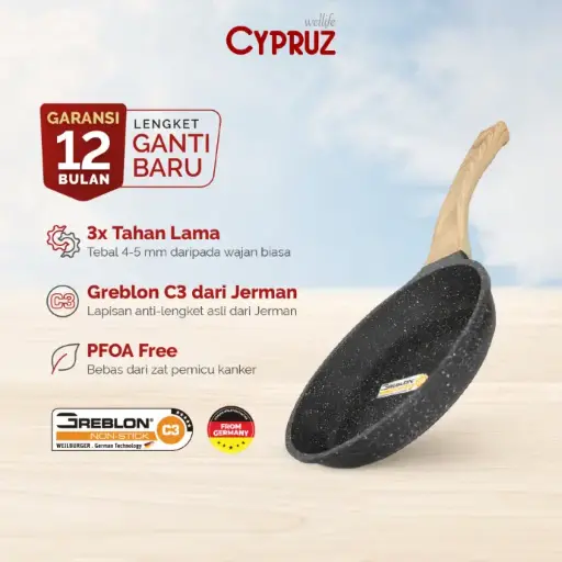 Cypruz Grey Granite Fry Pan