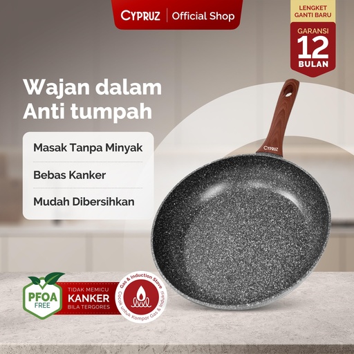 Cypruz Grey Marble Series Fry Pan