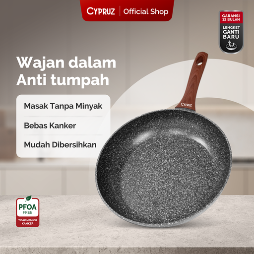 Cypruz Grey Marble Series Fry Pan