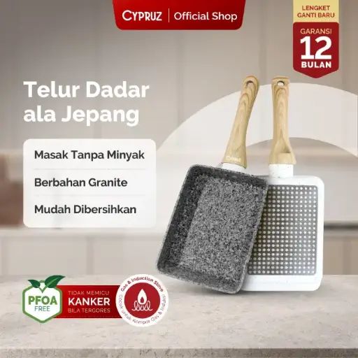 [FP-0713] Cypruz WHITE GRANITE Series: EGG Pan 13x18cm 10X1