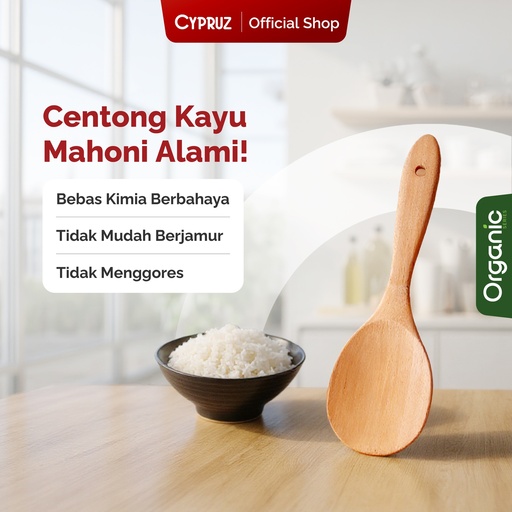 [AM-0600] Cypruz Utensil Mahoni: Centong BUNDAR 24/240X1