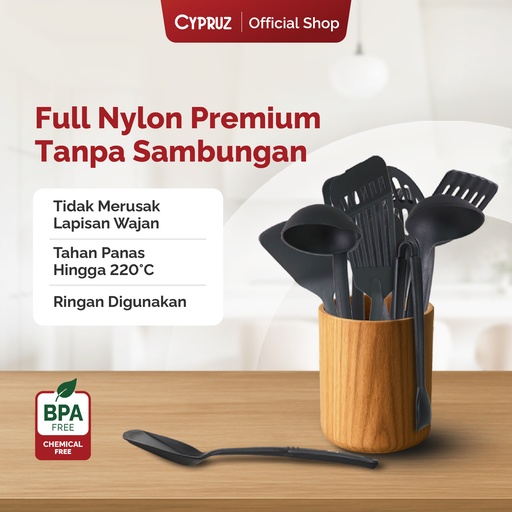 [AM-0643] Cypruz Utensil All Black Series: Serving Spoon FULL 24/144X1