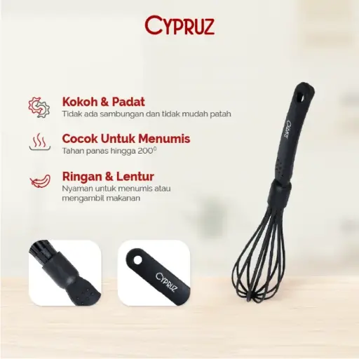 [AK-0234] Cypruz Utensil All Black Series: Kocokan Telur 24/144X1