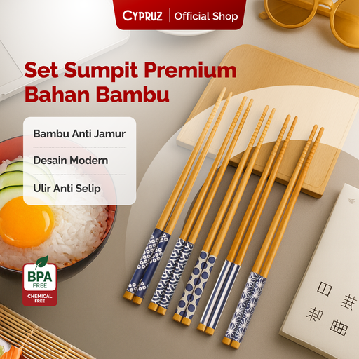 [CY-0626] Cypruz Sumpit Bambu Print Set/5pcs 22,5cm 25/200X1