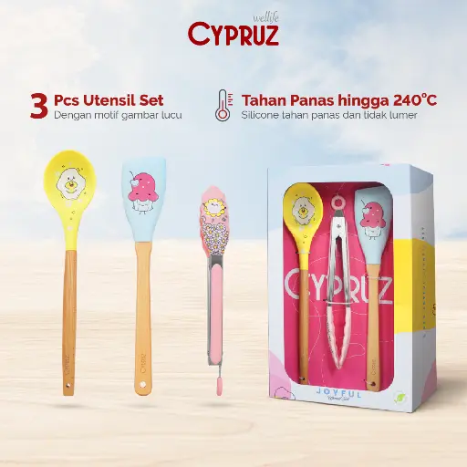 [AM-1517] Cypruz Silicone Utensil Set JOYFUL: 3pcs