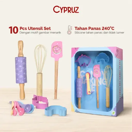 [AK-1112] Cypruz Silicone Utensil Set CANDY: 10pcs