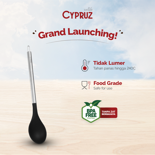 [AM-1070] Cypruz Silicone Utensil Series Gg.Stainless: Spoon 96X1