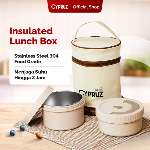 [TM-0500] Cypruz Portable Insulated Lunch Box:2pcs 50X1