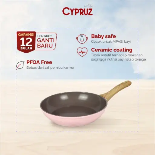 Cypruz Pink Ceramic Series Gagang Putih Kayu Fry PAN