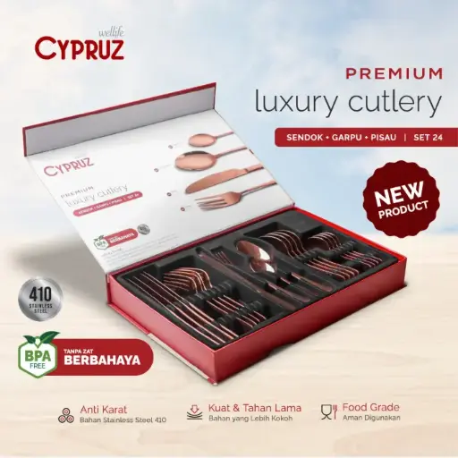 [CY-0712] Cypruz Luxury Cutlery Set:24pcs 12X1