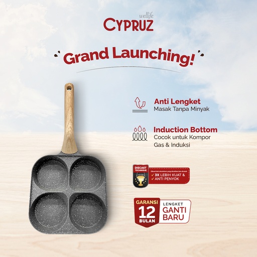 Cypruz Grey Diecast Egg Frypan
