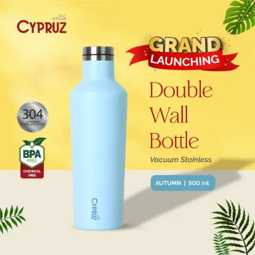 [BS-0310] Cypruz Double Wall Bottle Vacuum Stainless 0.5L 24X1