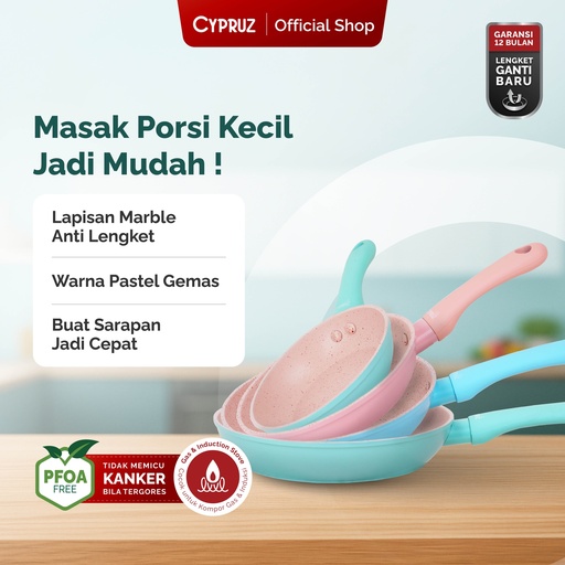 Cypruz Mini Pastel Series Forged Color Handle Fry Pan